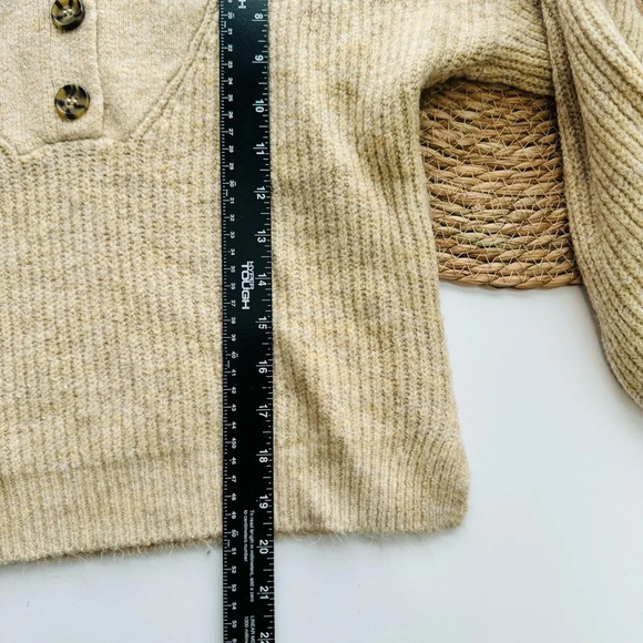 A.N.A Beige Henley Oversized Knit Sweater‎ Size XS - Picture 5 of 10